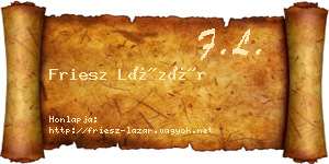 Friesz Lázár névjegykártya